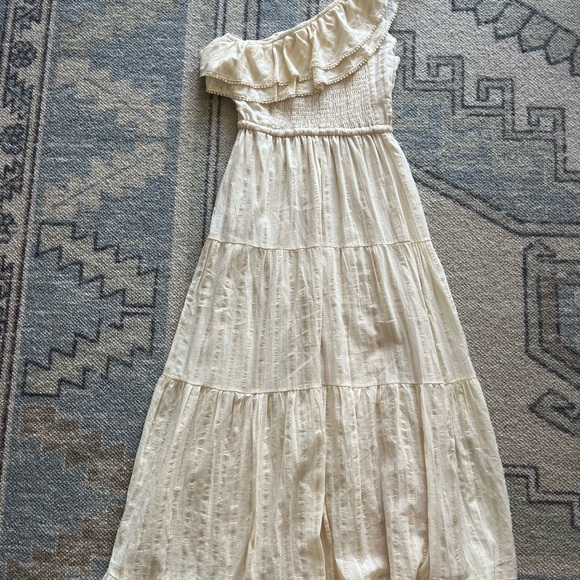 Heartloom Theo Dress. Ivory with gold stitching. Size S. - Picture 5 of 6